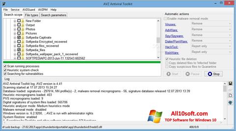 Ekrano kopija AVZ Windows 10