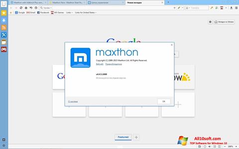 Ekrano kopija Maxthon Windows 10