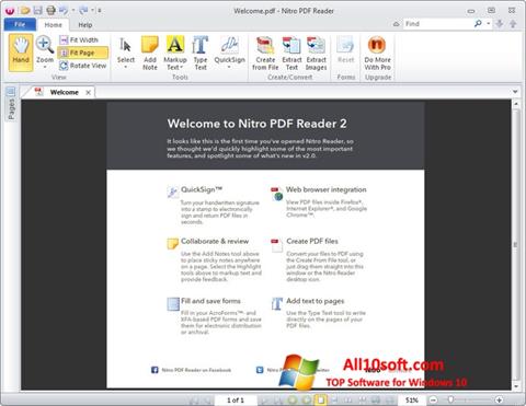 Ekrano kopija Nitro PDF Reader Windows 10