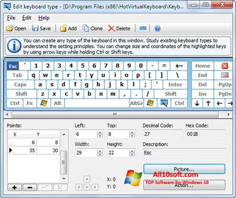 Ekrano kopija Virtual Keyboard Windows 10