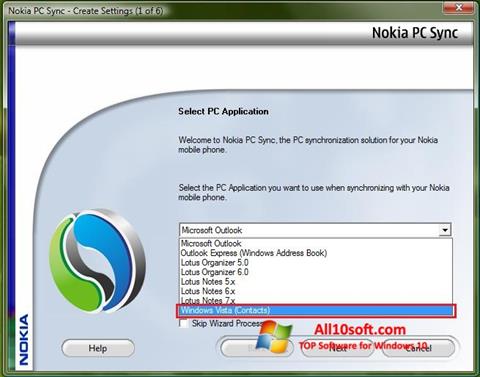Ekrano kopija Nokia PC Suite Windows 10