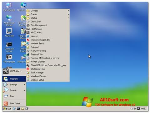 Ekrano kopija Hirens Boot CD Windows 10