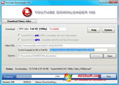 Ekrano kopija Youtube Downloader HD Windows 10