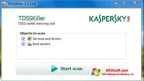 Ekrano kopija Kaspersky TDSSKiller Windows 10