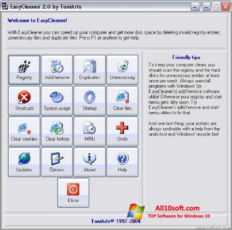 Ekrano kopija EasyCleaner Windows 10