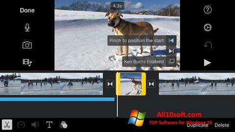 Ekrano kopija iMovie Windows 10
