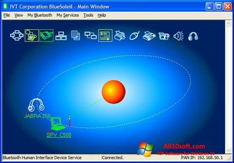 Ekrano kopija BlueSoleil Windows 10
