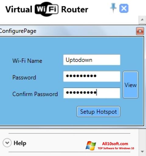 Ekrano kopija Virtual WiFi Router Windows 10