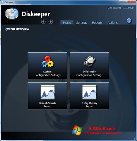 Ekrano kopija Diskeeper Windows 10