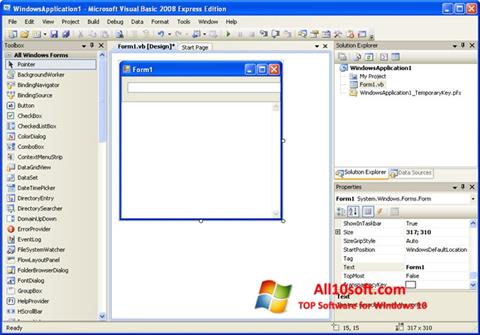 Ekrano kopija Microsoft Visual Basic Windows 10