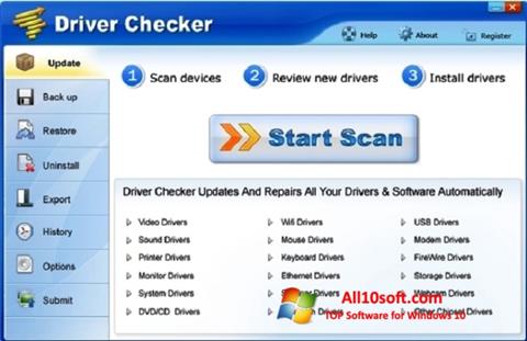 Ekrano kopija Driver Checker Windows 10