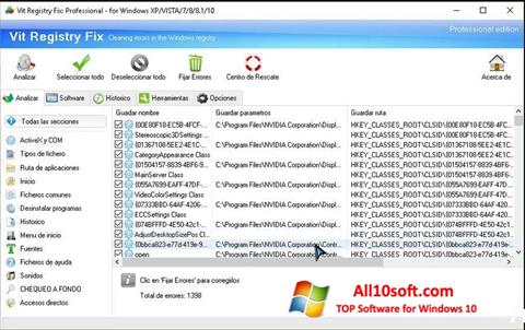 Ekrano kopija Vit Registry Fix Windows 10