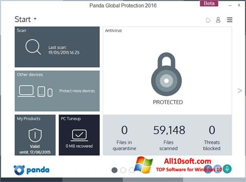 Ekrano kopija Panda Global Protection Windows 10