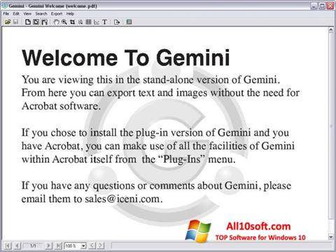 Ekrano kopija Gemini Windows 10