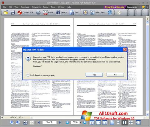 Ekrano kopija Nuance PDF Reader Windows 10