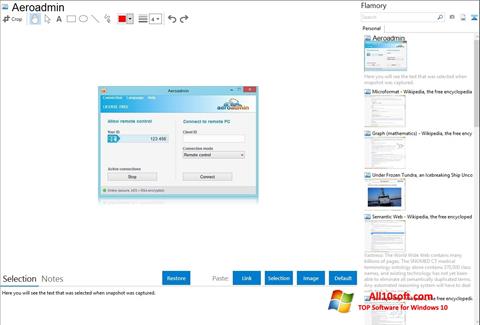 Ekrano kopija AeroAdmin Windows 10