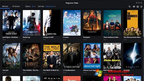 Ekrano kopija Popcorn Time Windows 10