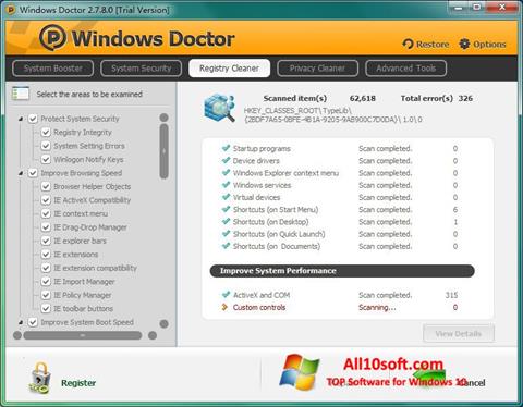Ekrano kopija Windows Doctor Windows 10