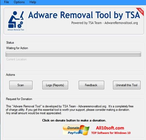 Ekrano kopija Adware Removal Tool Windows 10