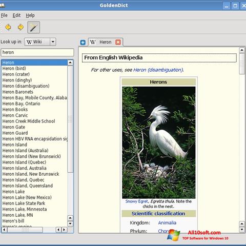 Ekrano kopija GoldenDict Windows 10