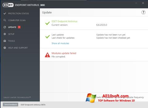Ekrano kopija ESET Endpoint Antivirus Windows 10