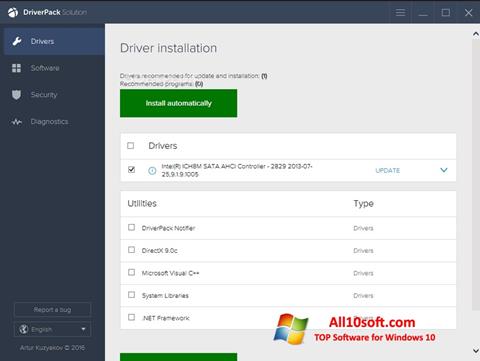 Ekrano kopija DriverPack Solution Windows 10