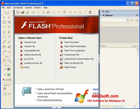 Ekrano kopija Macromedia Flash Player Windows 10
