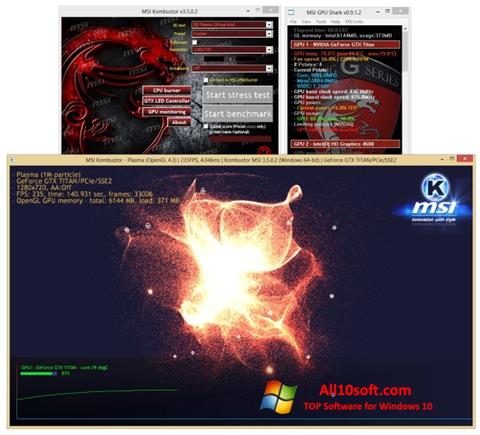 Ekrano kopija MSI Kombustor Windows 10