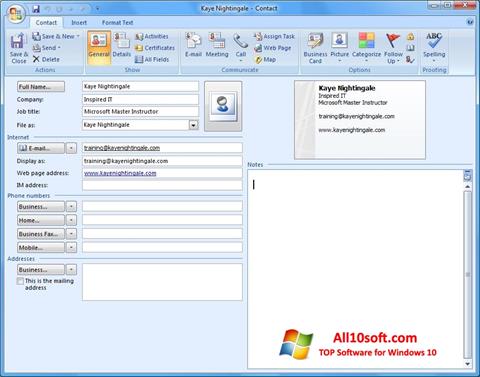 Ekrano kopija Microsoft Outlook Windows 10