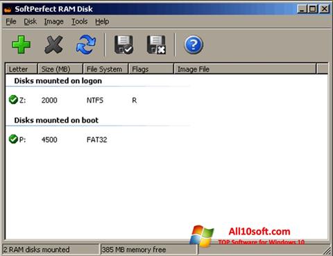 Ekrano kopija SoftPerfect RAM Disk Windows 10