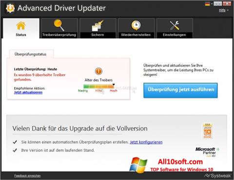 Ekrano kopija Advanced Driver Updater Windows 10