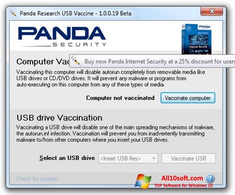 Ekrano kopija Panda USB Vaccine Windows 10
