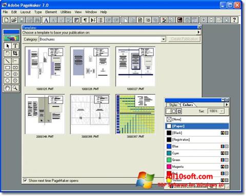 Ekrano kopija Adobe PageMaker Windows 10