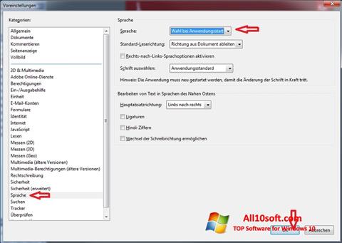 Ekrano kopija Adobe Reader Windows 10