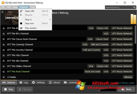 Ekrano kopija Screamer Radio Windows 10