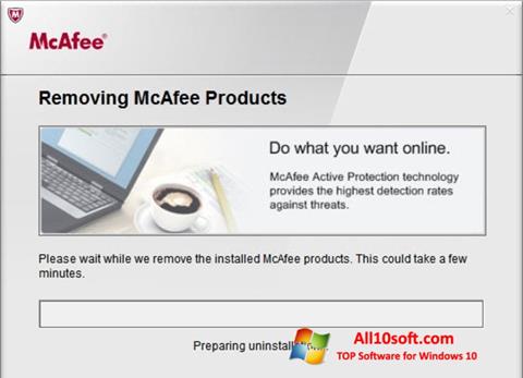 Ekrano kopija McAfee Consumer Product Removal Tool Windows 10