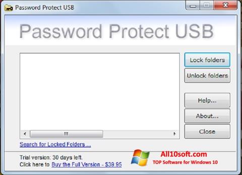Ekrano kopija Password Protect USB Windows 10